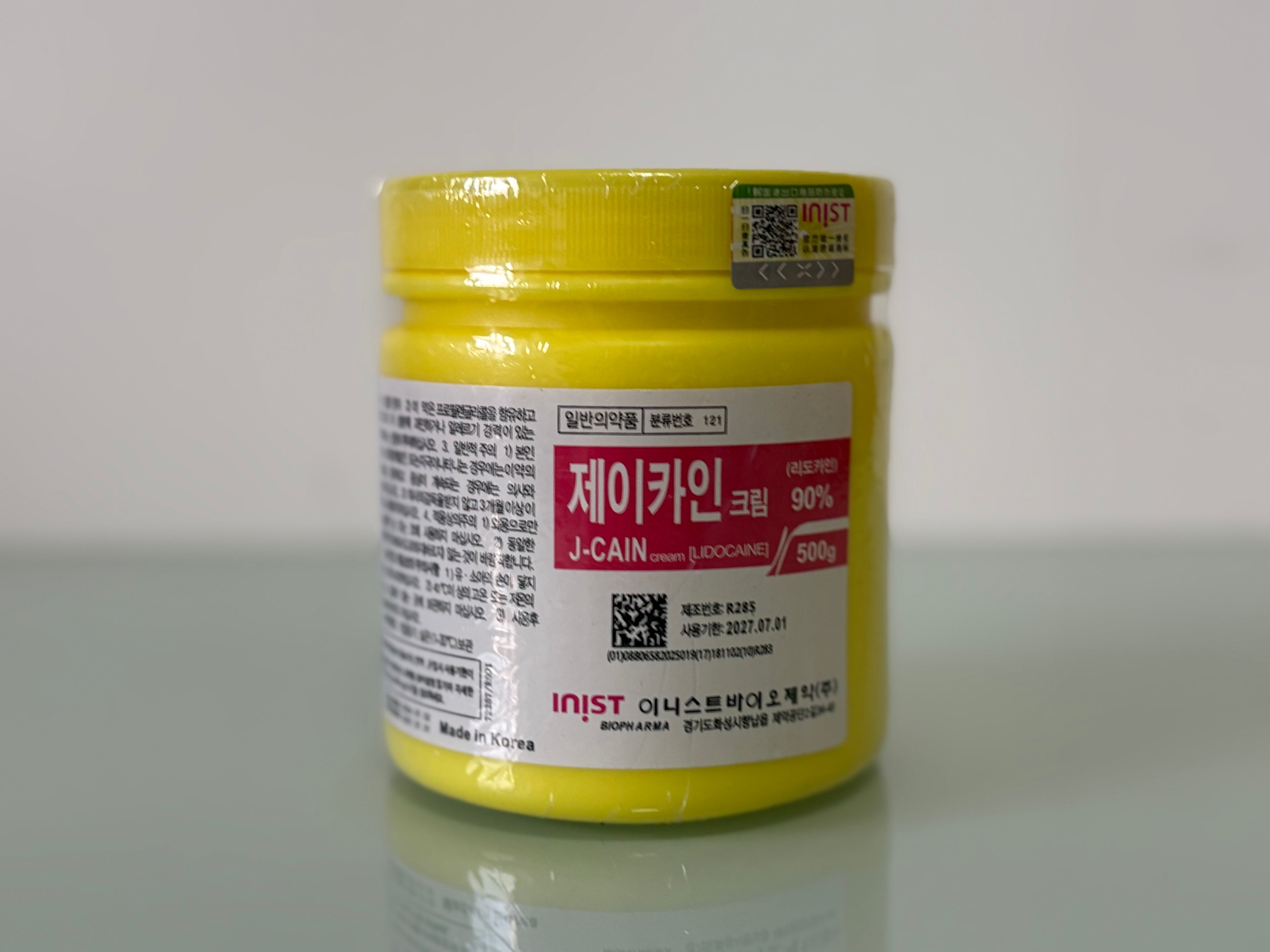 J-Cain 30% Lidocaine Numbing Cream (500g) – Korea-Made, High Strength