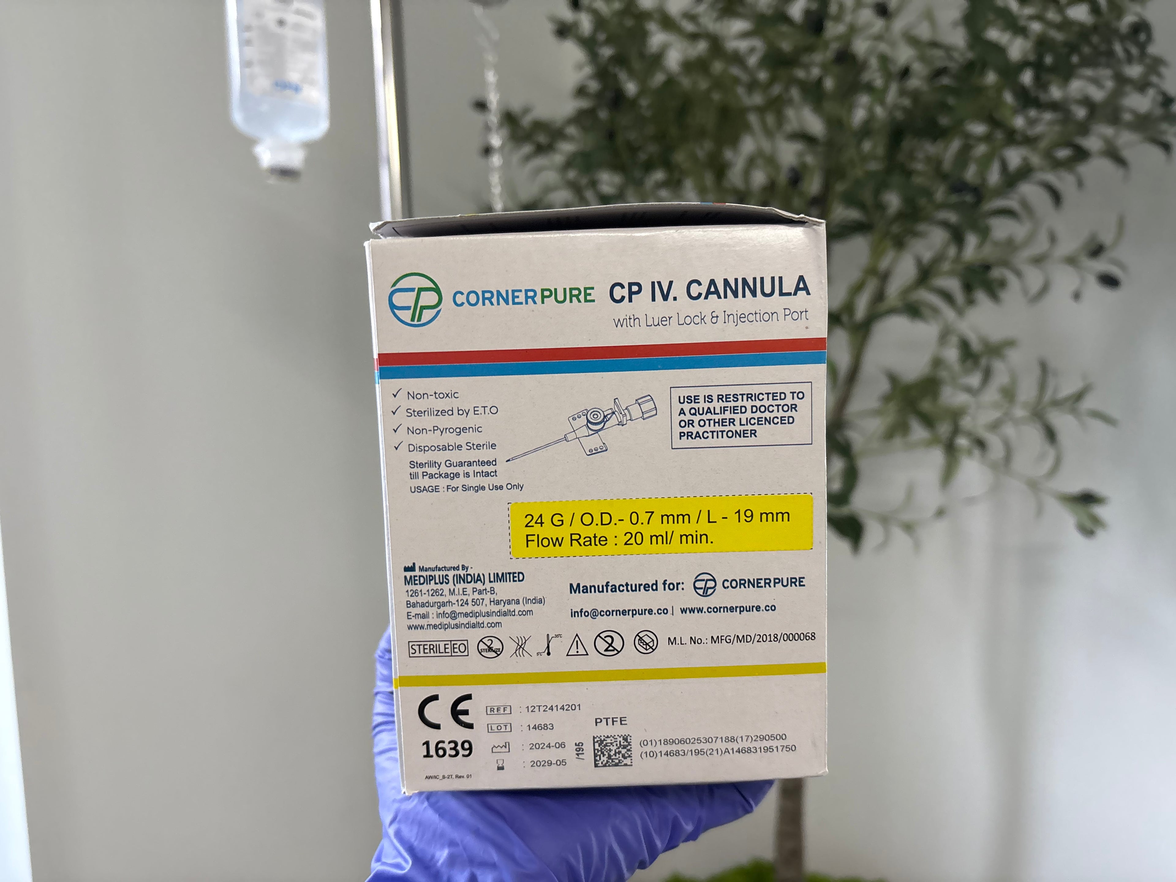 24G Cannula | Sterile Single-Use IV Catheter Cannula